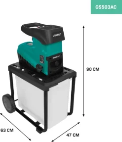 VONROC Stille Hakselaar/Shredder 2800W – Voor Takken Tot Ø45mm – Incl. 60L Opvangbak & Duwstok -Tuinwereld Verkoop 1034x1200 2