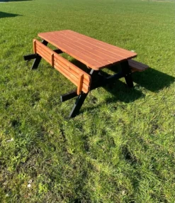 Goedkopepicknicktafels.nl | Zwart Bruine XL Picknicktafel Bruno | Tuintafel 6 Persoons | Bruin Zwart Gespoten Gedroogd Grenen Hout! -Tuinwereld Verkoop 1036x1200