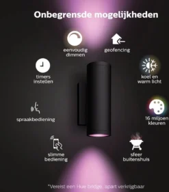 Philips Hue Appear Muurlamp - Wit En Gekleurd Licht - Zwart -Tuinwereld Verkoop 1056x1200