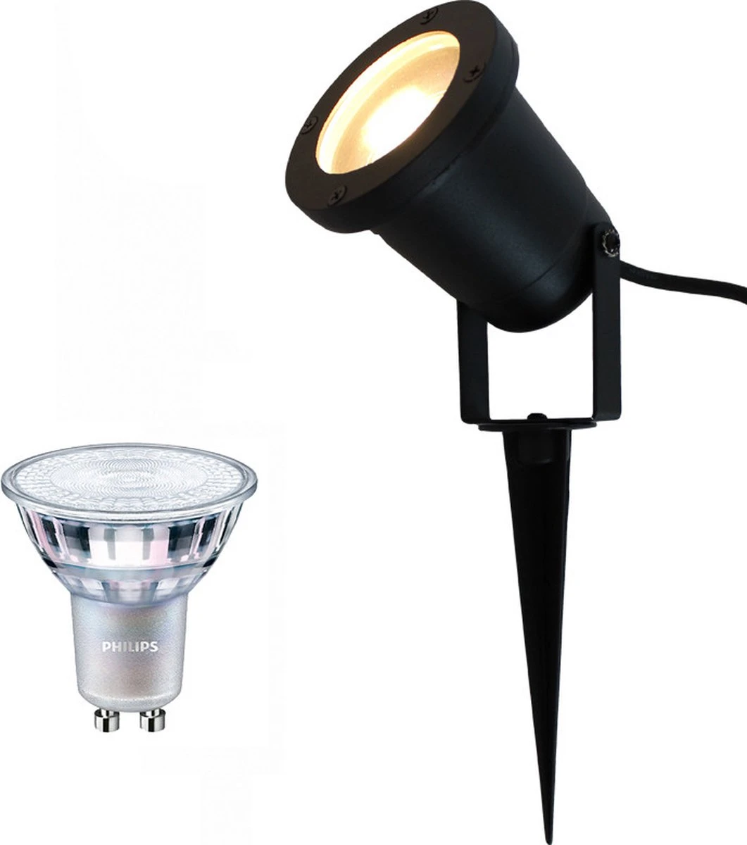 Tuinspot Marseille + LED Spot GU10 Lybardo | 4.6 Watt | 2700K Warm Wit | IP65 | Mat Zwart 5 Tuinspot Marseille + LED Spot GU10 Lybardo | 4.6 Watt | 2700K Warm Wit | IP65 | Mat Zwart - Afbeelding 5