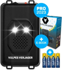 Vulpes Verjager® Marterverjager - Ongedierteverjager - Multifunctionele Set Binnen & Buiten - Batterijen, 12V & Auto Accu - Marters, Muizen & Ratten - Steenmarter Verjager PRO - Incl. E-Book