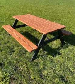 Goedkopepicknicktafels.nl | Zwart Bruine XL Picknicktafel Bruno | Tuintafel 6 Persoons | Bruin Zwart Gespoten Gedroogd Grenen Hout! -Tuinwereld Verkoop 1071x1200 1