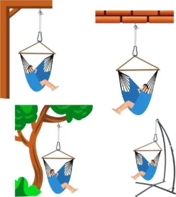 Metalen Ophangset Tot 160kg - Massieve Bevestiging Set Voor Hangstoel Hangmat - Plafond Wand Montage -Tuinwereld Verkoop 1071x1200