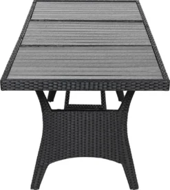 Casaria Polyrattan Tuintafel - WPC Tafelblad 190x90x74 Cm – Zwart -Tuinwereld Verkoop 1074x1200