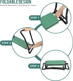 Uten - Kniebankje Tuin - Knie Steun - Tuinkruk Inklapbaar - Kniesteun Tuinieren - Kniekussen - Tot 150 Kg - Groen -Tuinwereld Verkoop 1078x1200