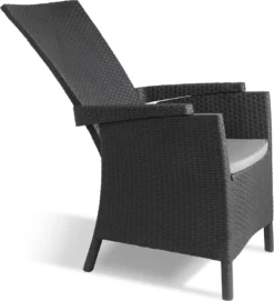 Allibert Vermont Verstelbare Tuinstoel - 64x68x107cm - Grafiet -Tuinwereld Verkoop 1095x1200