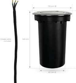 Ledvion Leo - LED Grondspot - 1m Kabel - RVS Geborsteld - Rond - GU10 Fitting - IP67 -Tuinwereld Verkoop 1096x1200 1