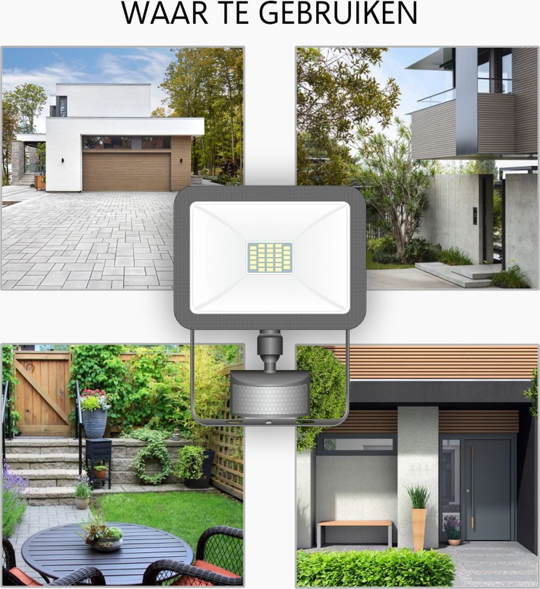 ELRO LF60 Design LED Buitenlamp Met Bewegingssensor - 10W – 800LM – IP54 Waterdicht - Zwart 7 ELRO LF60 Design LED Buitenlamp Met Bewegingssensor - 10W – 800LM – IP54 Waterdicht - Zwart - Afbeelding 7