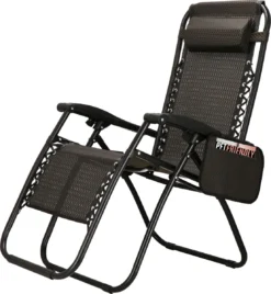 Springos Tuinstoel | Ligstoel | Opvouwbaar | Verstelbaar | Ergonomische Hoofdsteun | Bruin / Zwart -Tuinwereld Verkoop 1107x1200