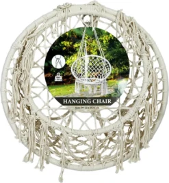 Macramé Hangstoel Beige - Beige Hangstoel - Hangstoel Touw - Hangstoel - Tot 110KG - Eenpersoons Hangstoel - Hang Stoel 1 Persoon - Hangstoel Voor Binnen - Hangstoel Zonder Standaard - Hangstoel Buiten -Tuinwereld Verkoop 1108x1200