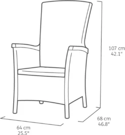 Allibert Vermont Verstelbare Tuinstoel - 64x68x107cm - Grafiet -Tuinwereld Verkoop 1111x1200