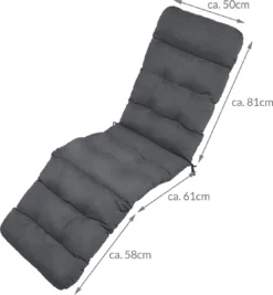 Beautissu Deckchair Kussen 200x50x8 Cm - Ligstoelkussen Antraciet - Matraskussen Voor Hangmatten En Tuin-/terrasstoelen - Flair DC -Tuinwereld Verkoop 1112x1200