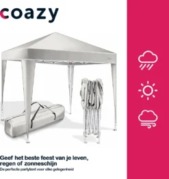 Coazy Waterdichte Partytent 3x3 Meter Opvouwbaar - Paviljoen - Easy Up - Pop-up Tent Met Haringen, Touw En Anti Slip Poten - Waterdicht - Partytenten Weerbestendig -Tuinwereld Verkoop 1131x1200 3