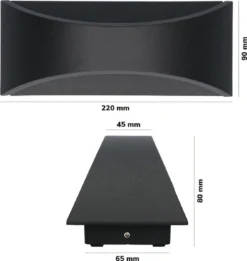 HOFTRONIC Lowa - LED Wandlamp Rechthoek - Up And Down Light (2 Lichts) - 6 Watt 3000K Warm Wit Licht - Modern Design - IP54 Waterdicht - Geschikt Als Binnen En Buiten Wandlamp - 3 Jaar Garantie -Tuinwereld Verkoop 1135x1200 1