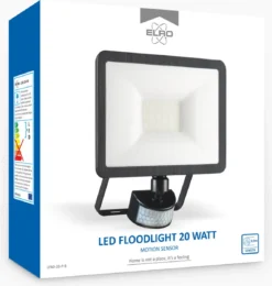 ELRO LF60 Design LED Buitenlamp Met Bewegingssensor - 20W – 1600LM – IP54 Waterdicht - Zwart -Tuinwereld Verkoop 1139x1200 2