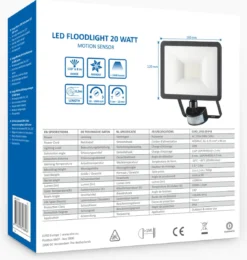 ELRO LF60 Design LED Buitenlamp Met Bewegingssensor - 20W – 1600LM – IP54 Waterdicht - Zwart -Tuinwereld Verkoop 1141x1200 1