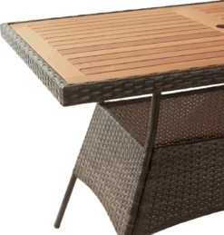 Teamson Home 5-Delig Diningset - Tuinset - Tuinmeubelen - Tafel En 4 Stoelen - Voor Maximaal 4 Personen - Massief Houten Tafelblad - Bruin - 244 X 132 X 84 (cm) -Tuinwereld Verkoop 1145x1200 2