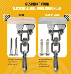 Itstrong® Plafondhaak Ophangsysteem Voor Binnen & Buiten – Ophanghaak Voor Bokszak – Schommel – Schommelstoel – Hangstoel - RVS -Tuinwereld Verkoop 1146x1200 2