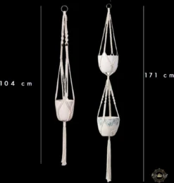 Plantenhanger Macrame Set Van 2 - Plantenhanger Met Ruimte Voor 3 Potten - Luxe Gevlochten Touw 100% Katoen - Duurzaam - Plantenbakken - Bloempotten - Macramé Stijl Hanger Voor Bloempotten - Hangpot - Fienosa -Tuinwereld Verkoop 1146x1200 9