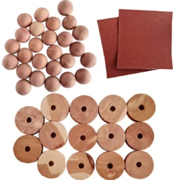 Bloomin Mottenballen - 40 Stuks + 2x Schuurpapier - Cederhout Tegen Motten - Mottenval - Motten Bestrijden - Anti Motten