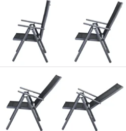 Tuinset 4 + 1 Klapstoelen Tuintafel – Aluminium 80x80cm - Grijs -Tuinwereld Verkoop 1156x1200 1