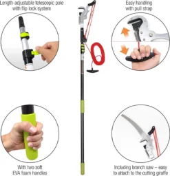 Iceberk Snoeischaar + Snoeizaag (1,45 - 3,70 M) - Telescopische Snoeischaar Voor Het Snoeien Van Bomen En Dichte Struiken Zonder Ladder -Tuinwereld Verkoop 1157x1200 2