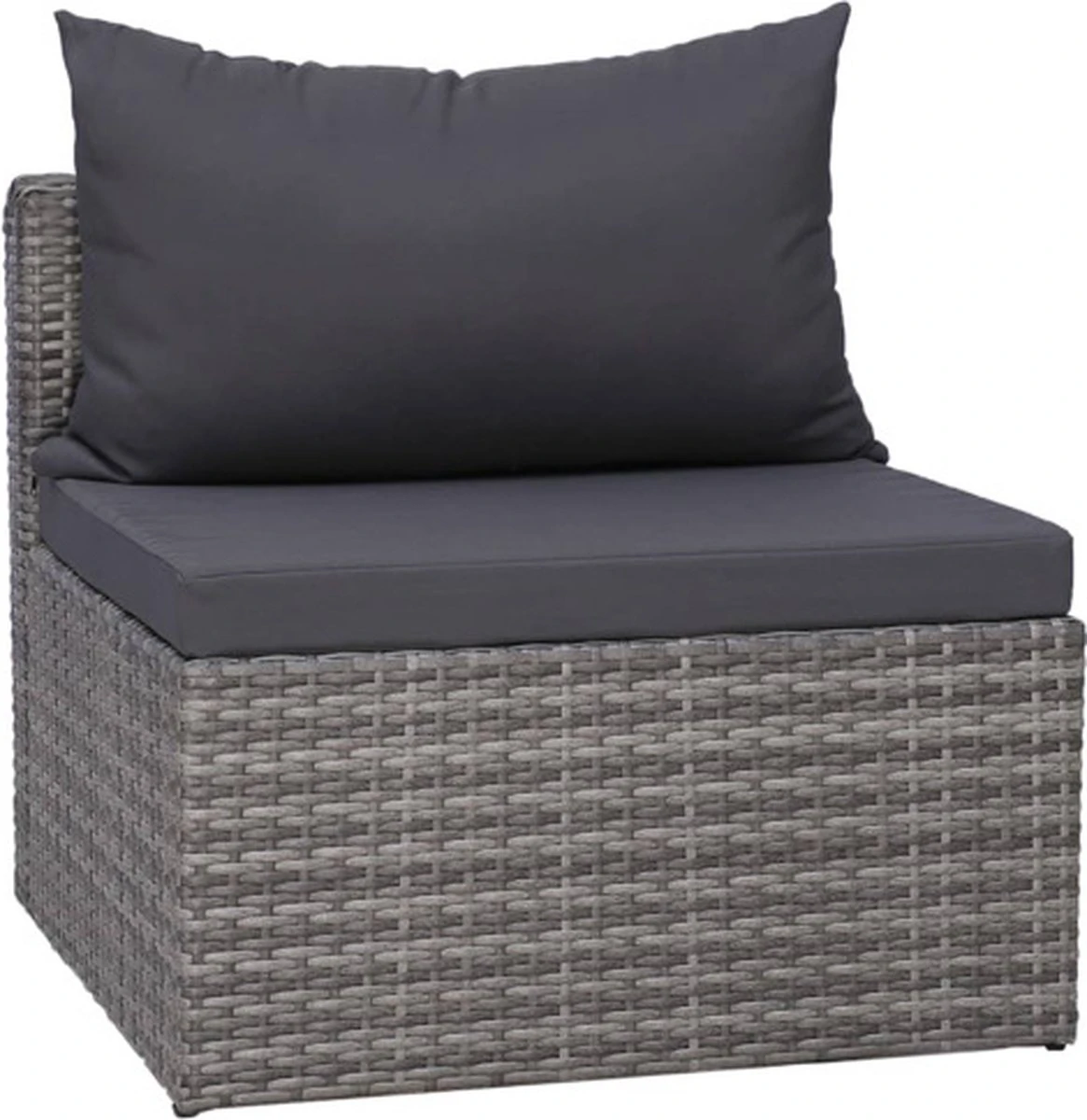 VidaXL 3-delige Loungeset Met Kussens Poly Rattan Grijs 6 VidaXL 3-delige Loungeset Met Kussens Poly Rattan Grijs - Afbeelding 6
