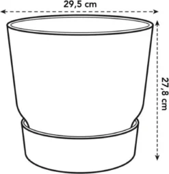 Elho Greenville Rond 30 - Grote Bloempot Voor Buiten - Gemaakt Van Gereycled Plastic - Ø 29.5 X H 27.8 Cm - Blad Groen -Tuinwereld Verkoop 1168x1200 11