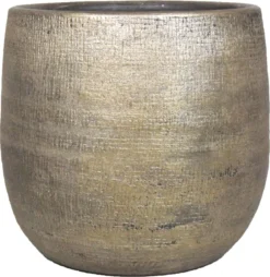 Luxe Plantenpot/bloempot Goud Mira Van Keramiek 14 Cm - Keramische Plantenpotten/plantenbakken