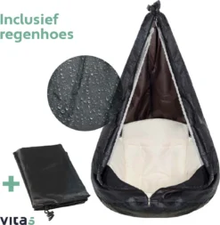 Vita5 Macramé Hangstoel - Voor Binnen En Buiten - Zonder Standaard - Incl. Kussen, Boekenvak En Beschermhoes - Tot 150kg - Beige -Tuinwereld Verkoop 1171x1200 1