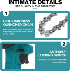 Merkloos Mini Accu Kettingzaag - 4 Inch Elektrische Boomzaag - Handkettingzaag - Met 2 Accu En 1 Oplader - Voor Tuinboom Ranch Bomen Snijden Hout- Blauw -Tuinwereld Verkoop 1179x1200 2