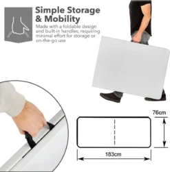 MaxxGarden Vouwtafel - Opvouwbare Kampeer Tafel - Tuin - Camping - Binnen - Weersbestendig - 180 X 74 X 74cm- Wit -Tuinwereld Verkoop 1180x1200 1