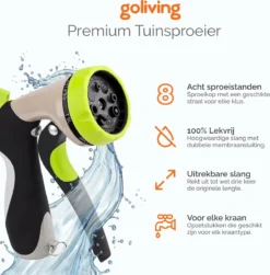 Goliving Tuinslang Flexibel - 30 Meter - Uitrekbare Tuinslang Sproeier - Tuinsproeier - Zwart - Acht Standen - Met Opbergtas -Tuinwereld Verkoop 1180x1200 12