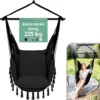 Vita5 XXL Hangstoel - Binnen&Buiten Hangnest - Incl. 2 Kussens En Boekenvak - Volwassenen&Kinderen - Hangmatstoel Tot 225kg - Zwart