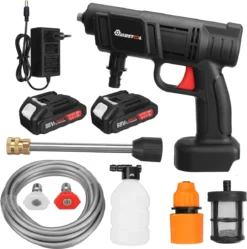 Merkloos Elektrische Accu-Hogedrukreiniger - 1.2mpa - Multifunctioneel Mondstuk - Draagbaar Oplaadbaar Snoerloos - Reinigingsspuitpistool - Met Rijke Accessoires - Voor Auto, Tuin, Terras, Raam - Zwart -Tuinwereld Verkoop 1189x1200 5