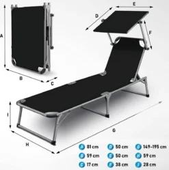 Sens Design Zonnebed - Ligbed Inklapbaar Met Zonneklep - Zwart -Tuinwereld Verkoop 1191x1200 2