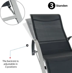 MaxxGarden Ligbed Set - 2 Stuks Zwart - Met Tafel - Sun Loungers - Loungebed -Tuinwereld Verkoop 1191x1200