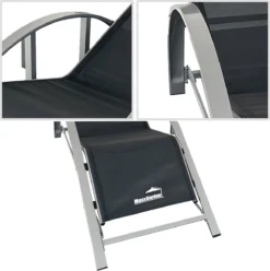 MaxxGarden Ligbed Set - 2 Stuks Zwart - Met Tafel - Sun Loungers - Loungebed -Tuinwereld Verkoop 1195x1200