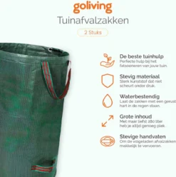 Goliving Tuinafvalzak - Set Van 2- Tuinafvalzakken Opvouwbaar - Tuinzak - Tuinafvalemmer - 2x 280 Liter - Groen 12 Goliving Tuinafvalzak - Set Van 2- Tuinafvalzakken Opvouwbaar - Tuinzak - Tuinafvalemmer - 2x 280 Liter - Groen -Tuinwereld Verkoop 1195x1200 7