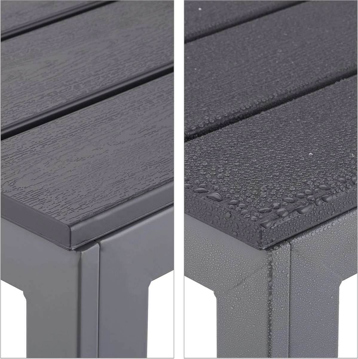 Relaxdays Tuintafel Vierkant - Grijze Buitentafel - Eettafel Tuin - Moderne Balkontafel 4 Relaxdays Tuintafel Vierkant - Grijze Buitentafel - Eettafel Tuin - Moderne Balkontafel - Afbeelding 4