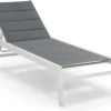 Blumfeldt Renazzo Lounge Ligstoel - Ligbed Voor De Tuin - Aluminium Tuinstoel - 6 Standen - Waterafstotend - Bekleding Van 70 % Pvc En 30 % Polyetheen - Grijs