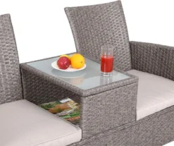 Casaria Tuinbank Polyrattan - 2-Zits Incl.Tafel - Weerbestendig Beige -Tuinwereld Verkoop 1200x1004 3