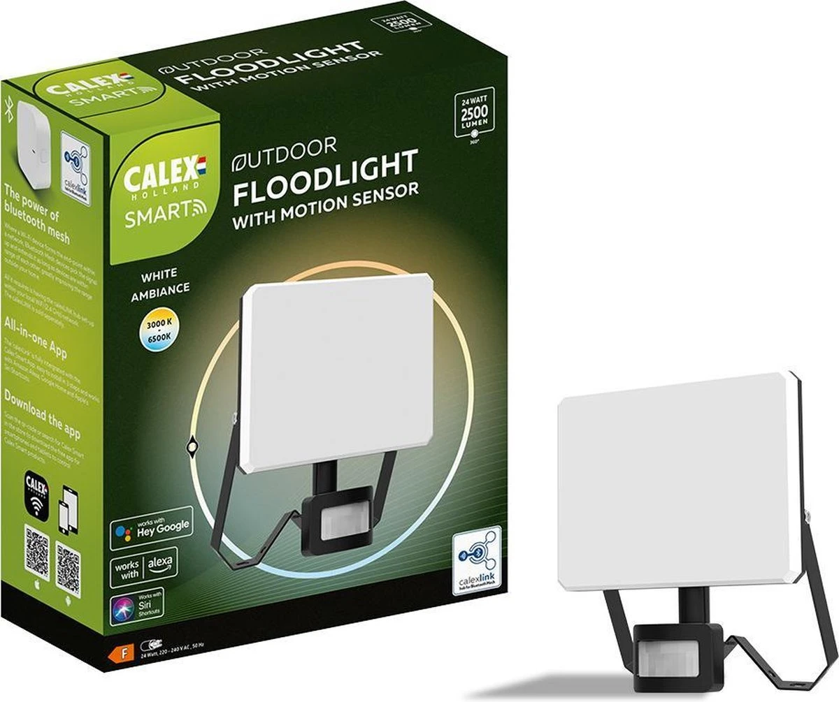 Calex Smart Outdoor - Slimme LED Schijnwerper - LED Floodlight Met Bewegingssensor - Voor Buiten - 24W 1 Calex Smart Outdoor - Slimme LED Schijnwerper - LED Floodlight Met Bewegingssensor - Voor Buiten - 24W
