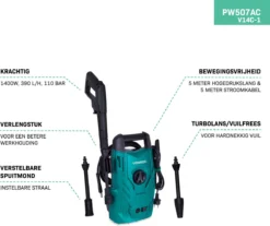VONROC Hogedrukreiniger V14C-1 - 1400W – 110 Bar – 390 L/h – Compact - Incl. 5m Slang, Spuitstukken En Accessoires -Tuinwereld Verkoop 1200x1008 1