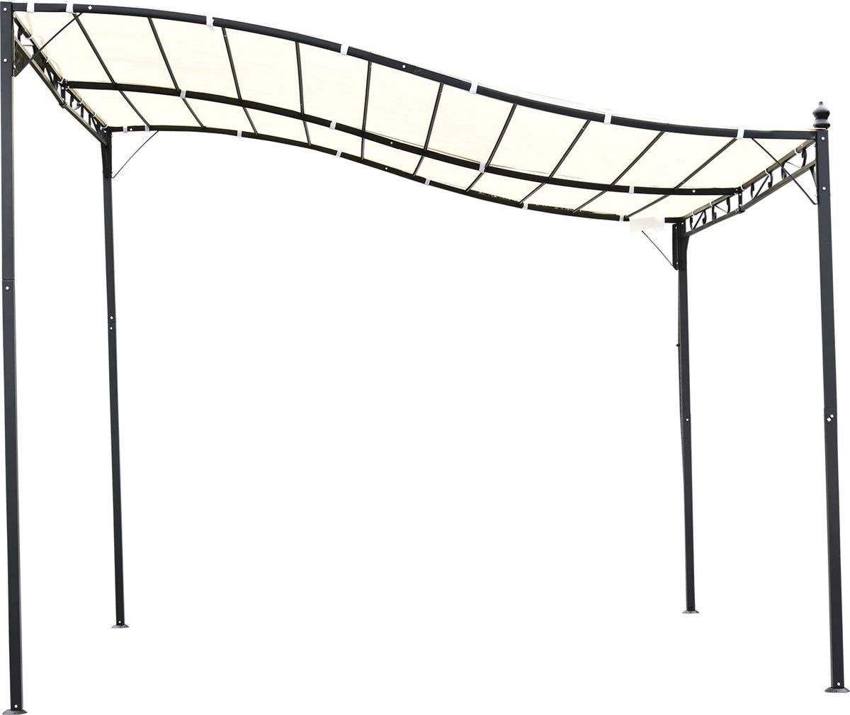Outsunny Pergola Partytent Paviljoen Overkapping Tent Metaal Crème 297x297 Cm 84C-038 2 Outsunny Pergola Partytent Paviljoen Overkapping Tent Metaal Crème 297x297 Cm 84C-038 - Afbeelding 2