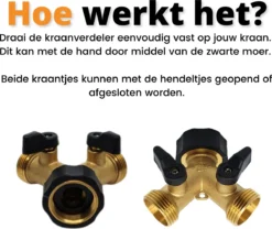 Horvitus Waterverdeler 2 Weg - Y Stuk Kraan Splitter - Voor Europese Kranen - Messing -Tuinwereld Verkoop 1200x1009 7