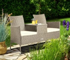 Casaria Tuinbank Polyrattan - 2-Zits Incl.Tafel - Weerbestendig Beige -Tuinwereld Verkoop 1200x1014 3