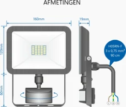 ELRO LF60 Design LED Buitenlamp Met Bewegingssensor - 20W – 1600LM – IP54 Waterdicht - Zwart -Tuinwereld Verkoop 1200x1022 5