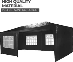 MaxxGarden Partytent - Paviljoen - 3x6m - Incl. Zijwanden - Waterdicht - Zwart -Tuinwereld Verkoop 1200x1026 2