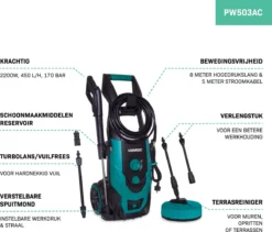 VONROC Hogedrukreiniger V22-2 2200W – 170 Bar – 450 L/h – Incl. 8m Slang, Terrasreiniger, Reinigingstank En Meer -Tuinwereld Verkoop 1200x1027 4